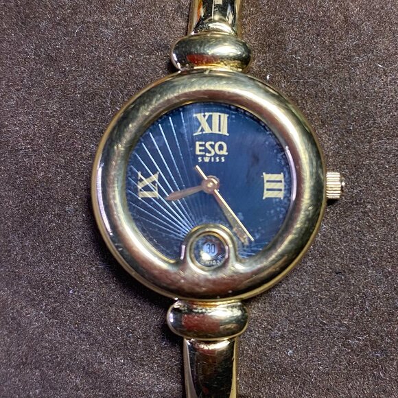 ESQ By Movado Black Dial Gold Tone Ladies Watch - Picture 4 of 5